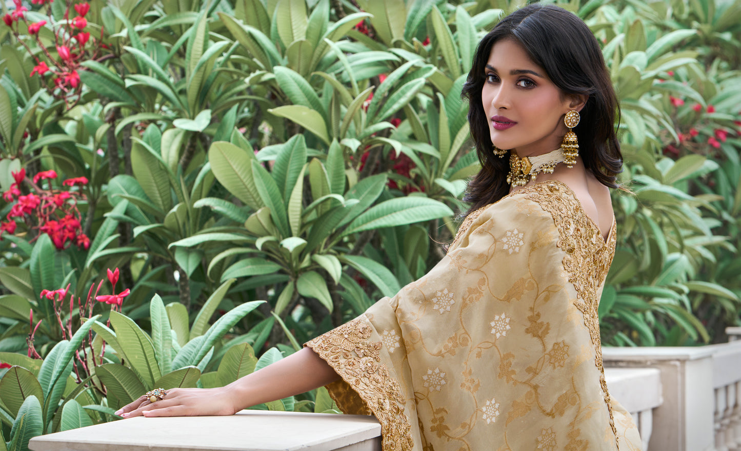 Beige Pure Viscose Silk Saree