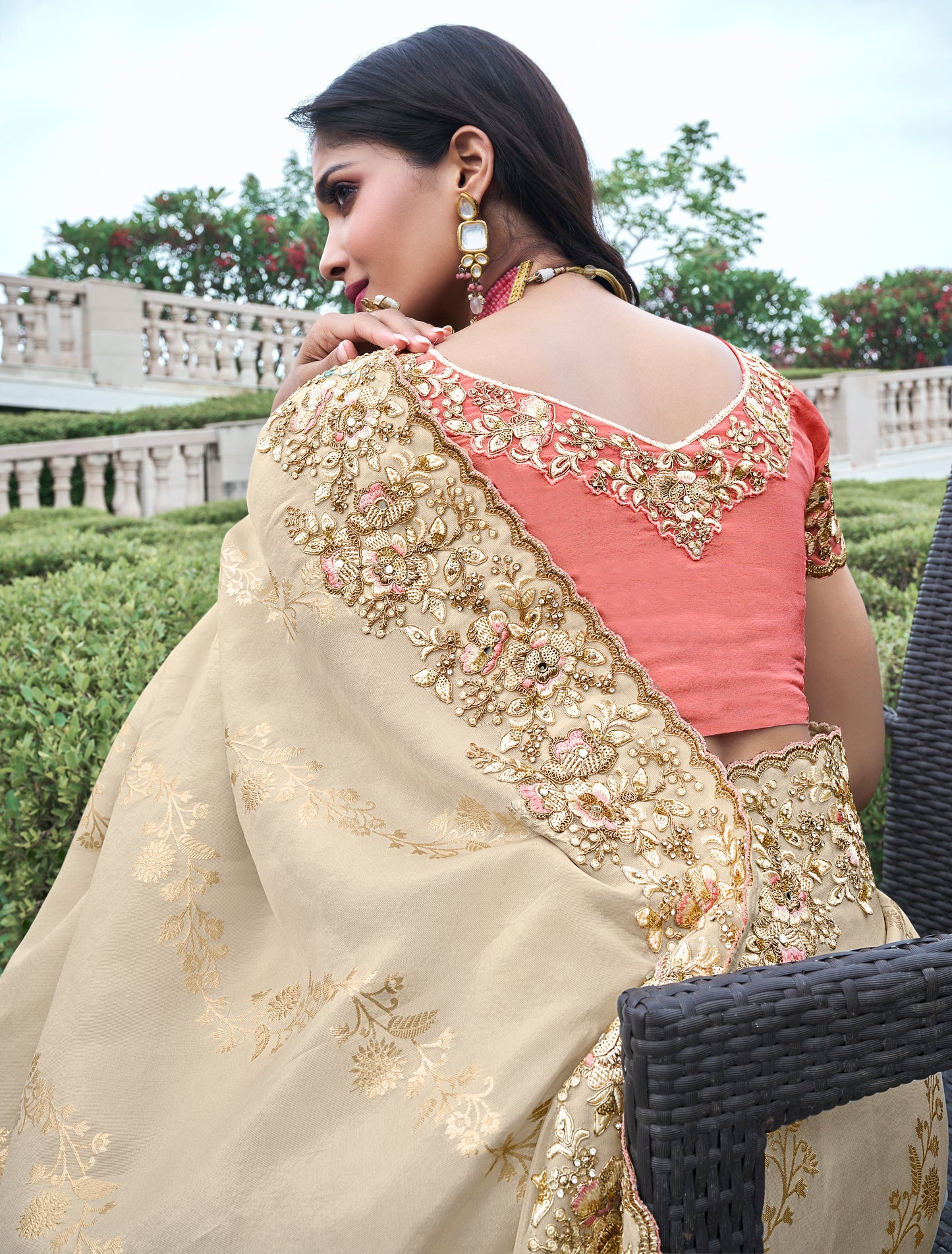 Off Wahite Pure Tissue Silk Saree