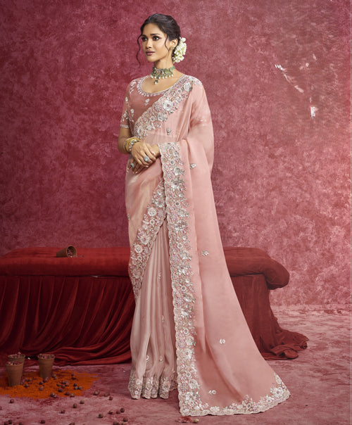 Peach Silk Saree