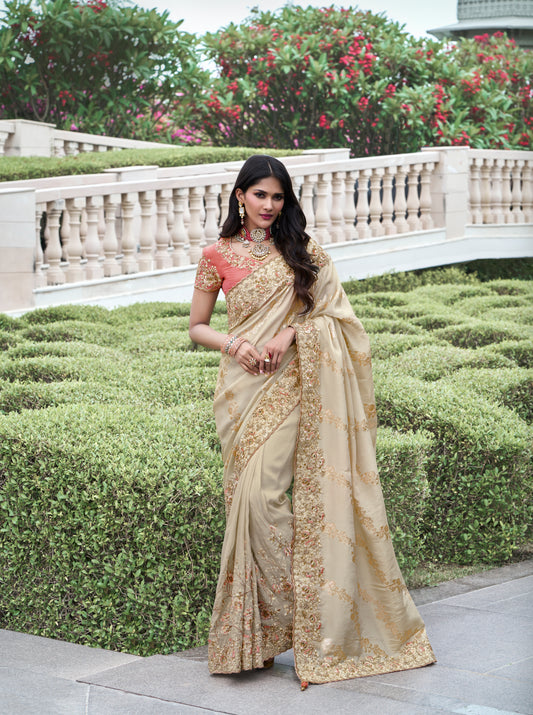 Off Wahite Pure Tissue Silk Saree