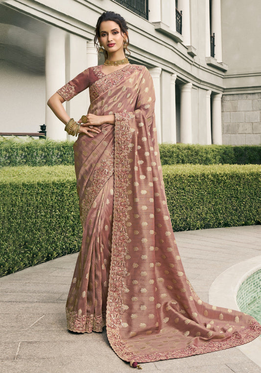 Pure Slub Silk Chocolate Shaded Saree