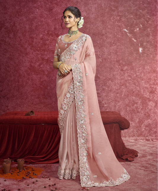 Peach Silk Saree