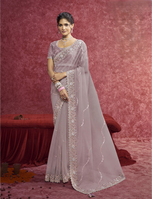 Purple Banarasi Crush Saree