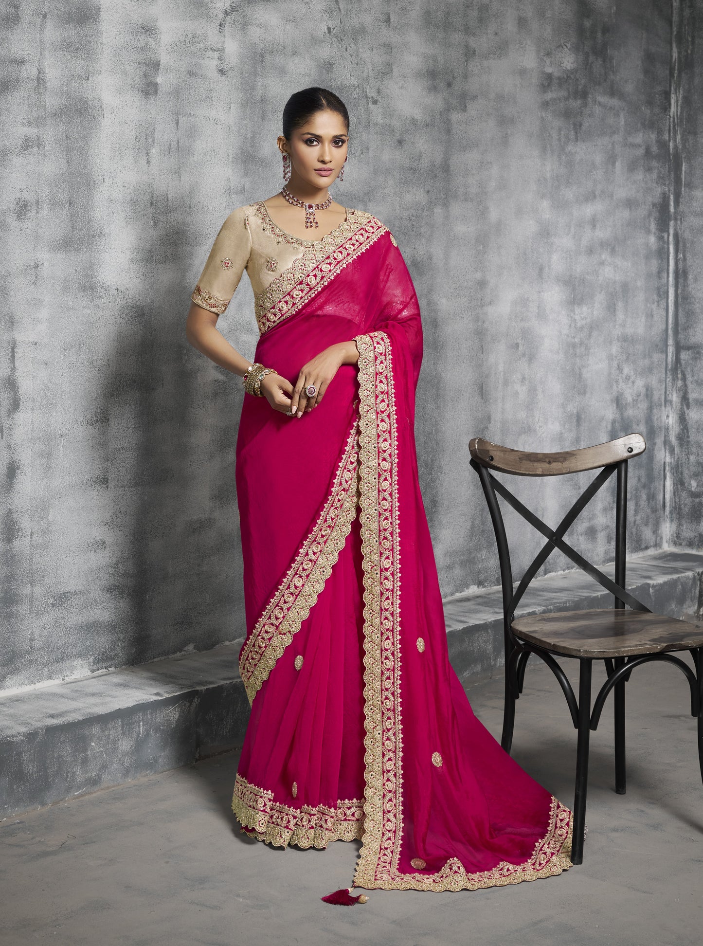 Rani Satin Silk Saree