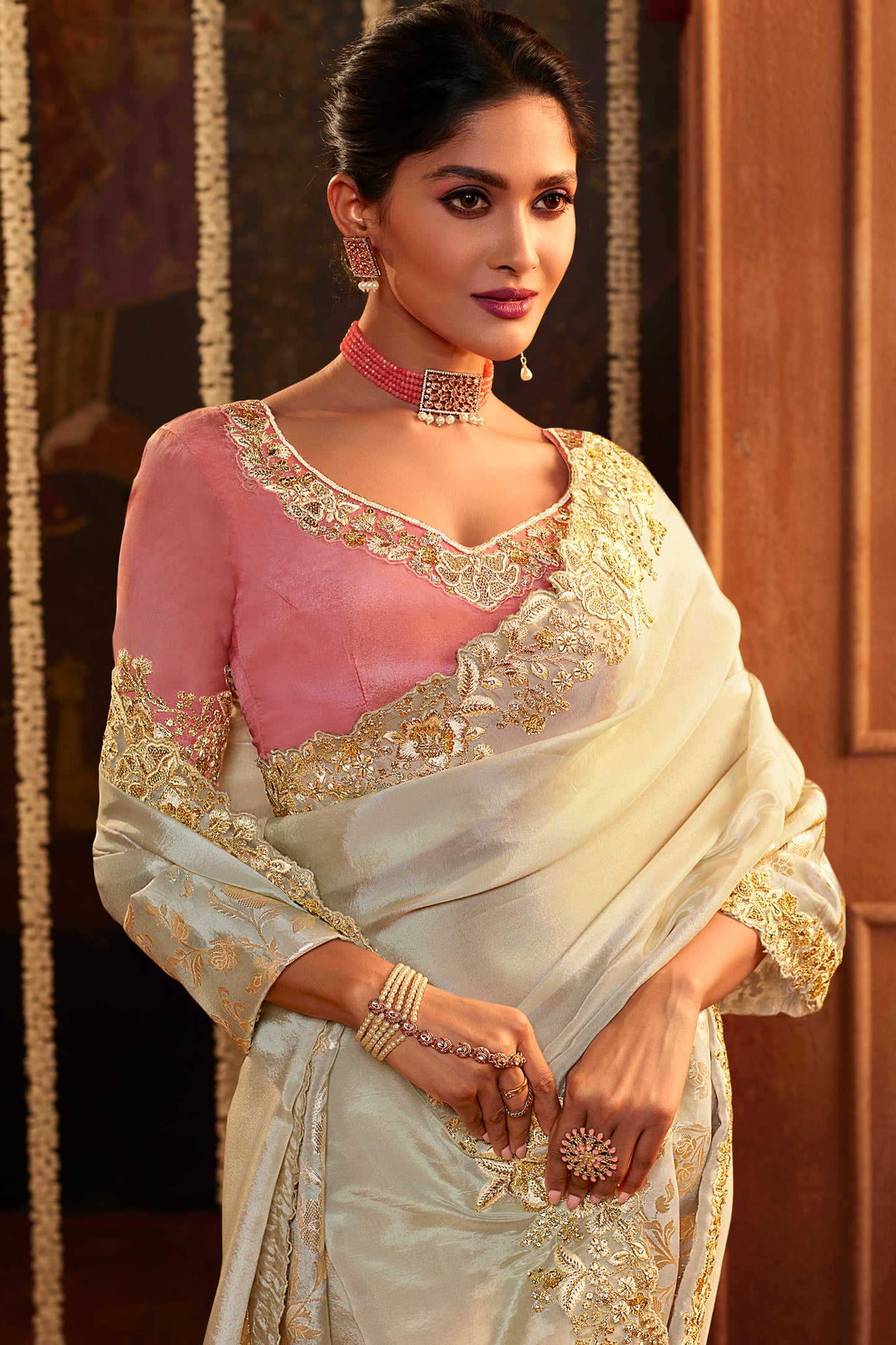 Celebration Saree Off White Pure Viscose Saree