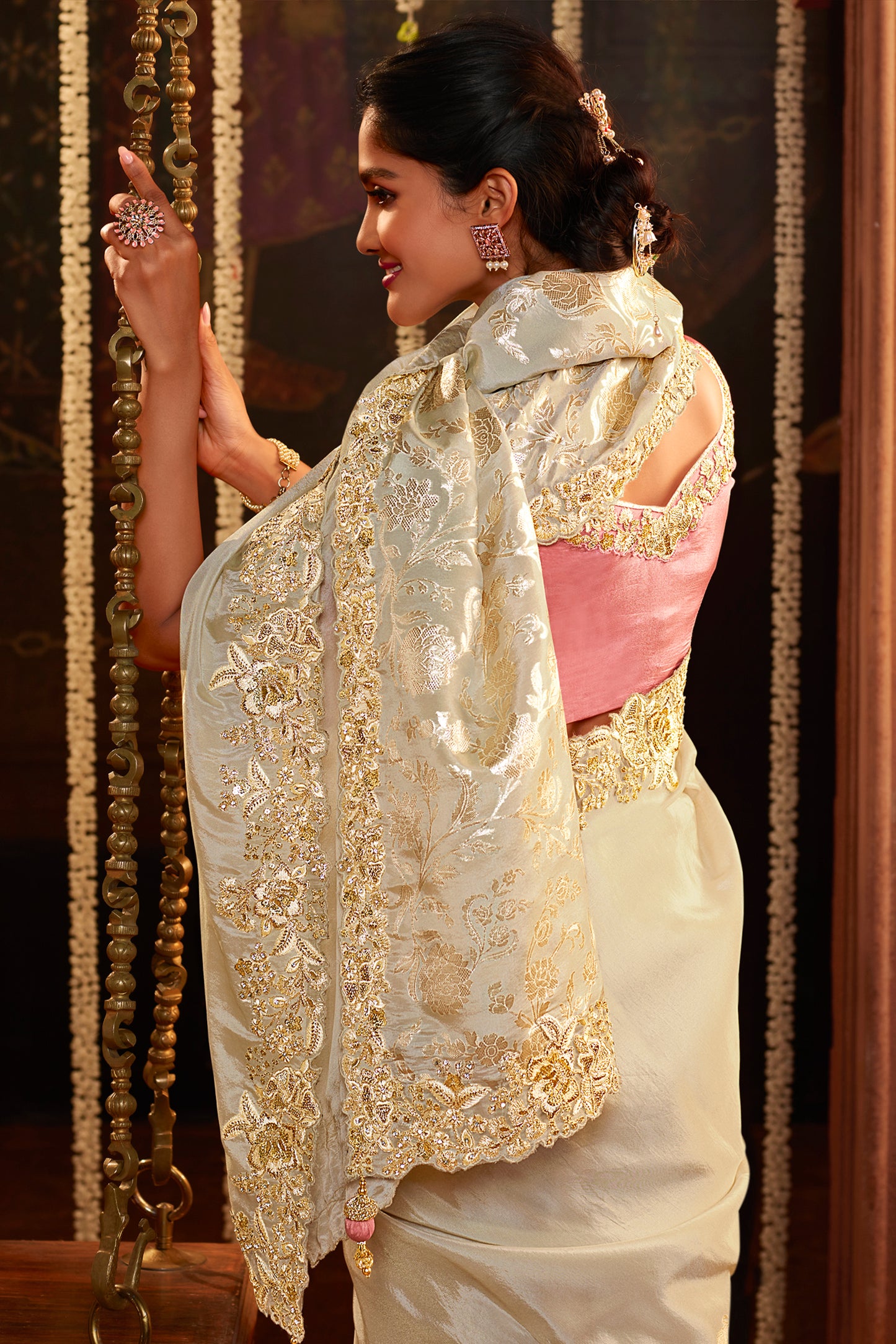 Celebration Saree Off White Pure Viscose Saree
