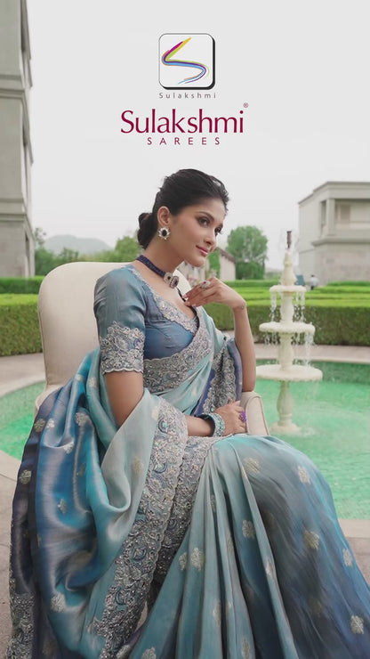 Nevy Blue Shaded Pure Viscose Saree