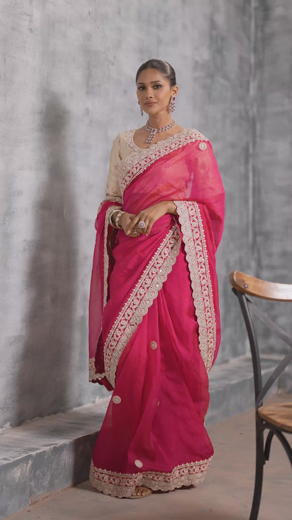 Rani Satin Silk Saree