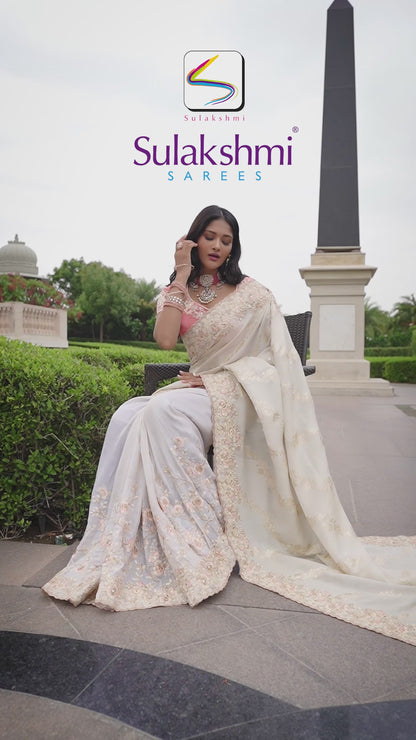 Off Wahite Pure Tissue Silk Saree
