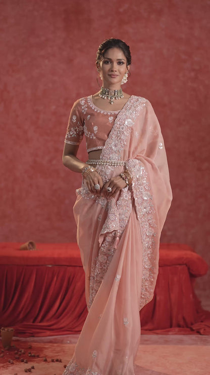 Peach Silk Saree